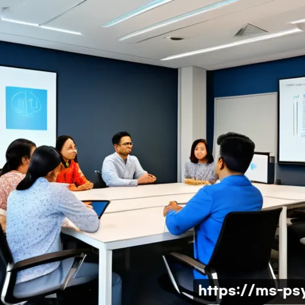심리학 연구개발 - A modern Malaysian office scene showing diverse employees of Malay, Chinese, and Indian ethnicities ...
